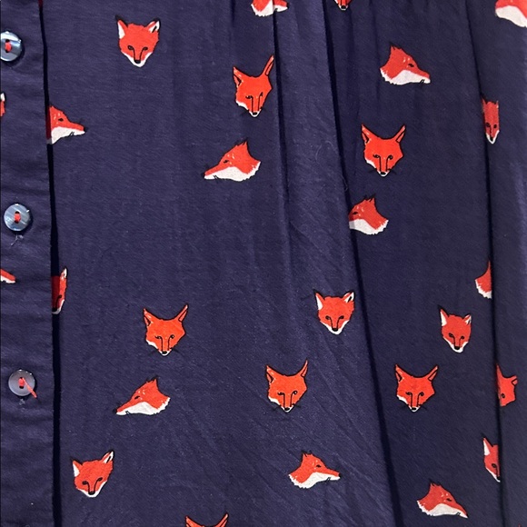 Maeve Navy Blouse with Red Fox Print - Picture 2 of 3